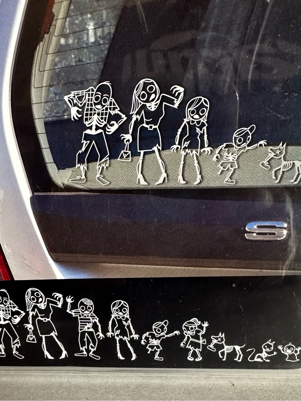 9 Zombie Famiy Living Dead  Clear Vinyl Car WIndow Decals Gamago- New